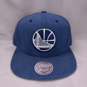 Mitchell & Ness Golden State Warriors SnapBack Blue Cap Hat NBA  Logo